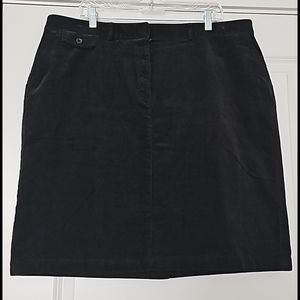 L.L. Bean Black Corduroy Skirt